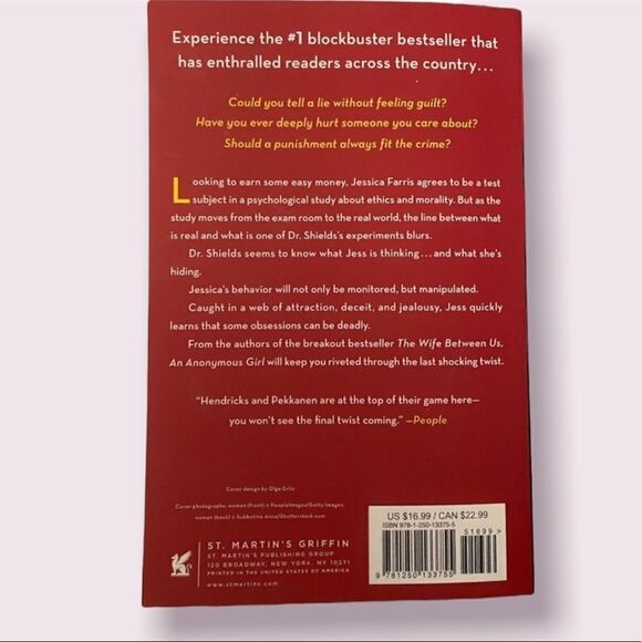 An Anonymous Girl by Greer Hendricks and Sarah Pekkanen Paperback Book - Picture 2 of 4